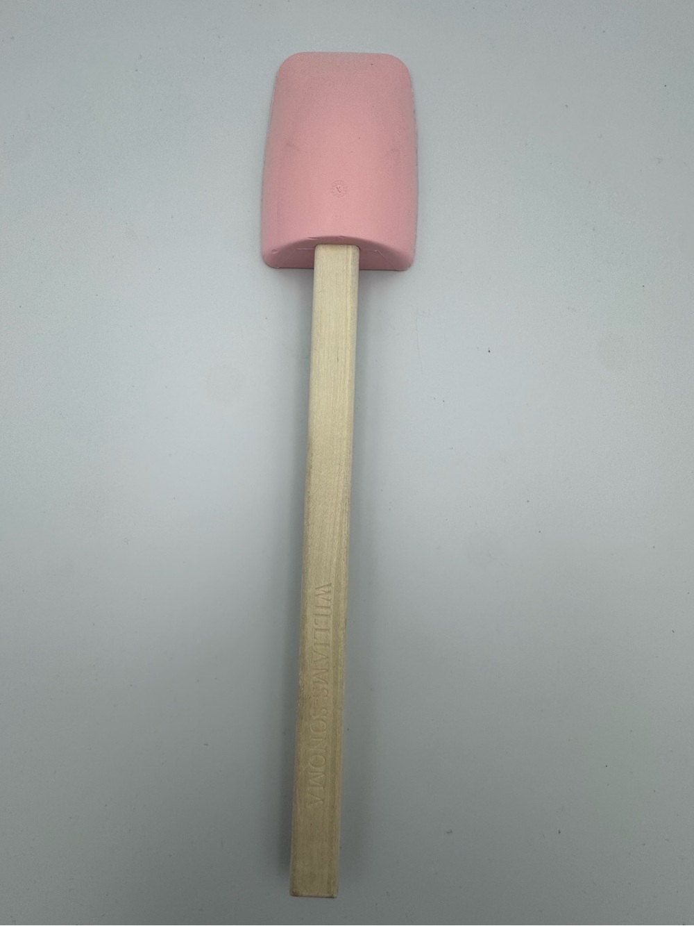 Vintage Williams Sonoma Pink Silicone Spatula Wooden Handle Baking Tool
